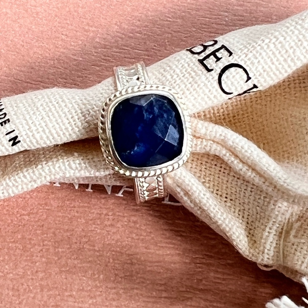 Anna Beck Sapphire Square Cocktail Ring Sterling Silver, Size 8
